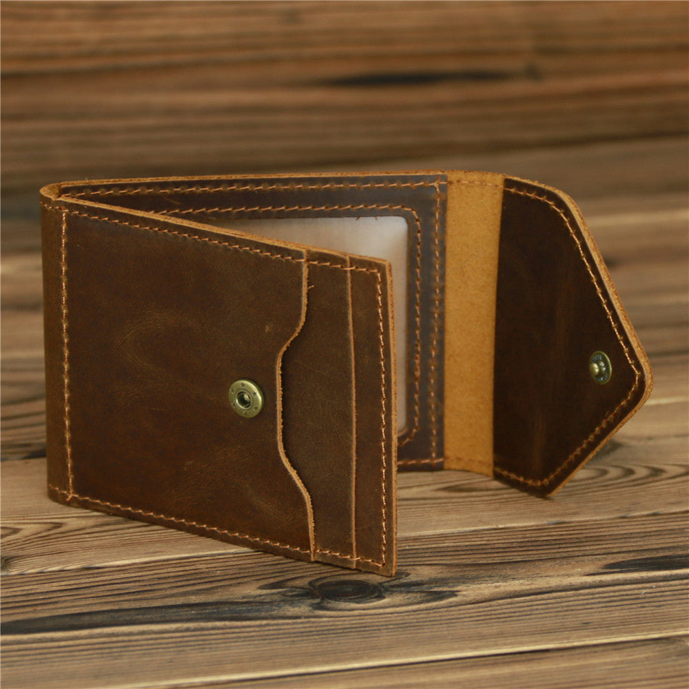 Brown Leather Mens License ID Wallets Front Pocket Wallet Cards Wallet for Men