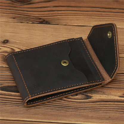 Brown Leather Mens License ID Wallets Front Pocket Wallet Cards Wallet for Men