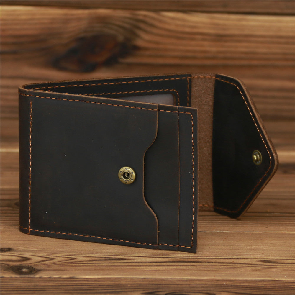 Brown Leather Mens License ID Wallets Front Pocket Wallet Cards Wallet for Men