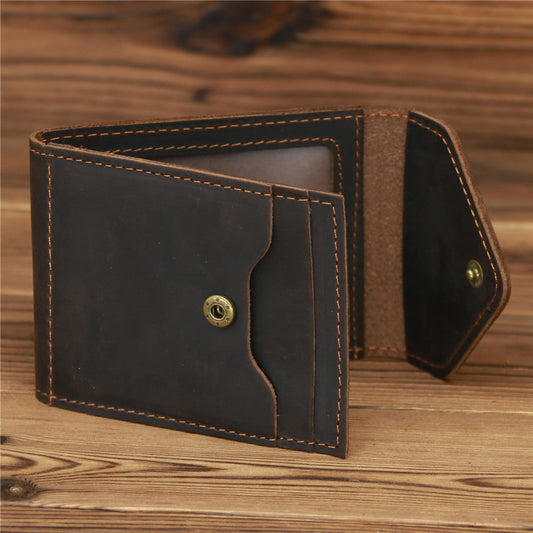 Coffee Leather Mens License ID Wallets Front Pocket Wallet Cards Wallet for Men