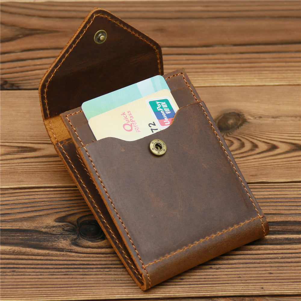 Brown Leather Mens License ID Wallets Front Pocket Wallet Cards Wallet for Men