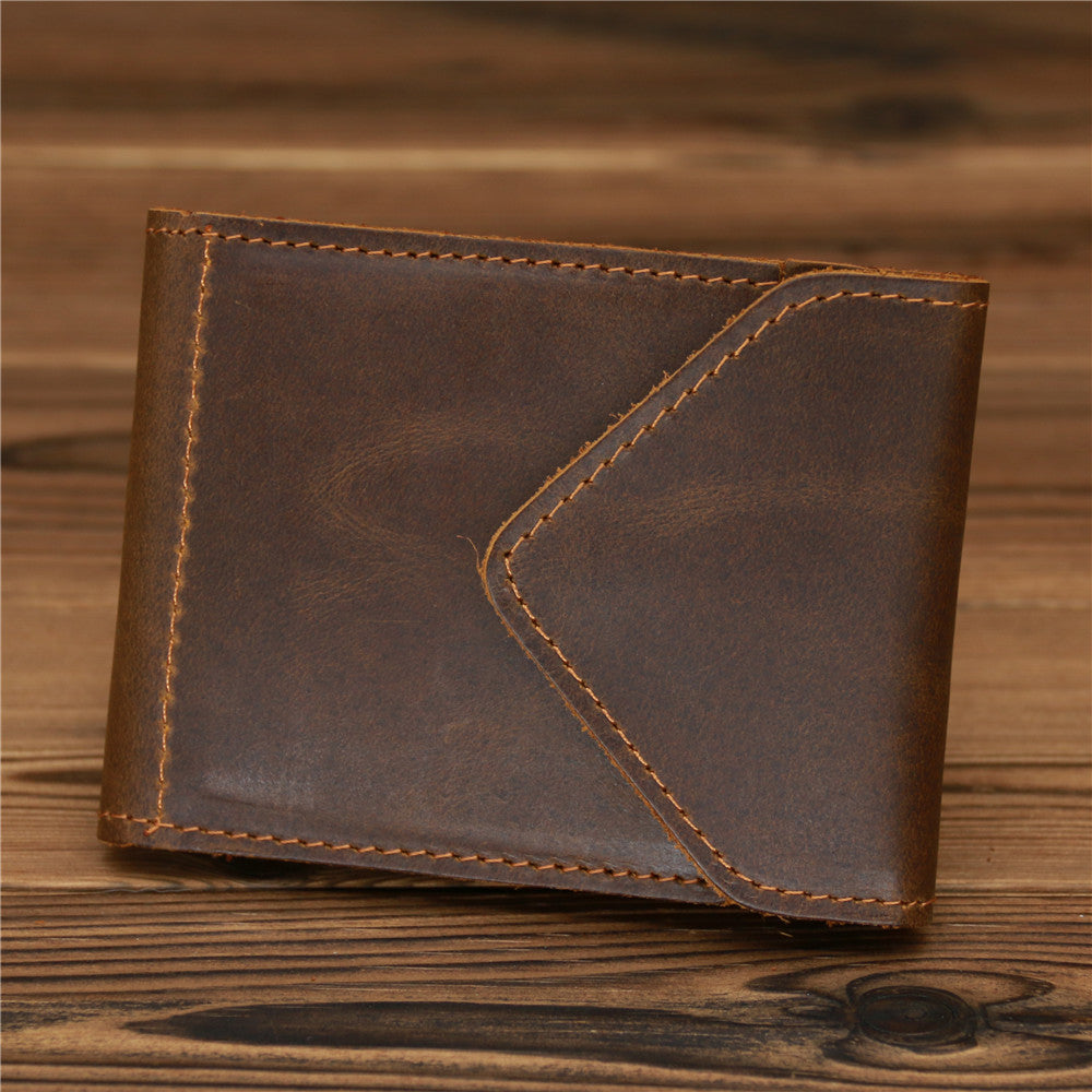 Brown Leather Mens License ID Wallets Front Pocket Wallet Cards Wallet for Men