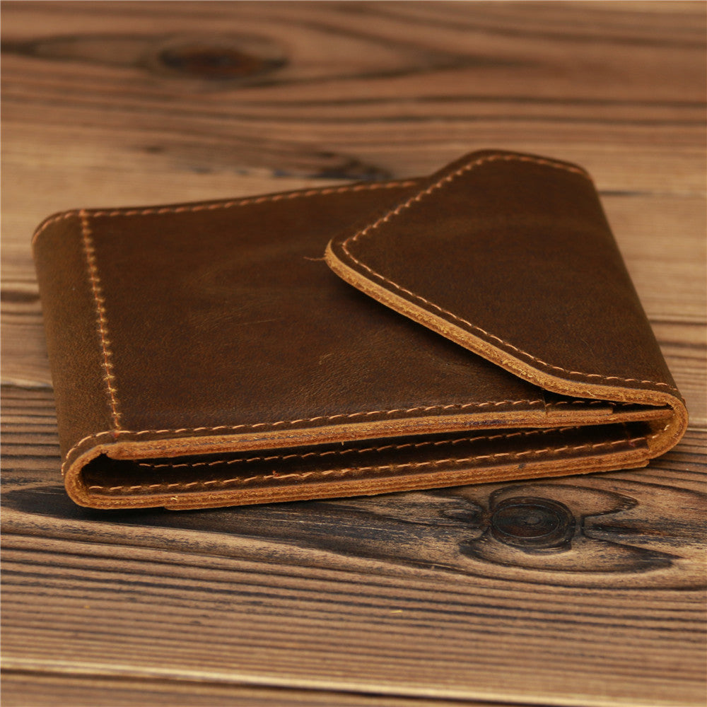 Brown Leather Mens License ID Wallets Front Pocket Wallet Cards Wallet for Men