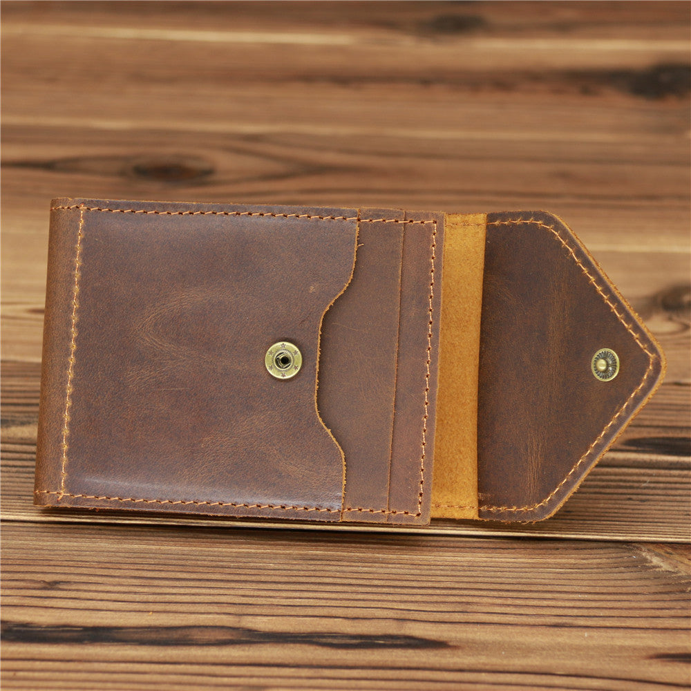 Brown Leather Mens License ID Wallets Front Pocket Wallet Cards Wallet for Men