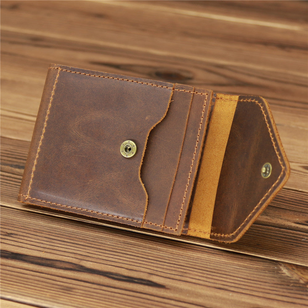 Brown Leather Mens License ID Wallets Front Pocket Wallet Cards Wallet for Men