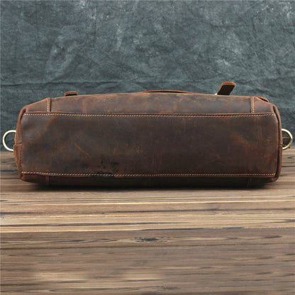 Brown Leather Men's Professional Briefcase 14¡®¡¯ Laptop Handbag Business Bag For Men