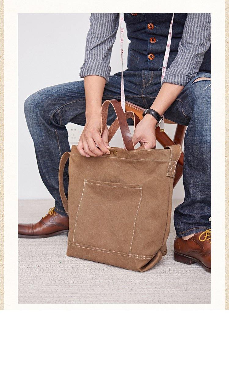 Canvas Cool Mens Coffee Messenger Tote Bag Canvas Handbag Messenger Bag Canvas Tote for Men