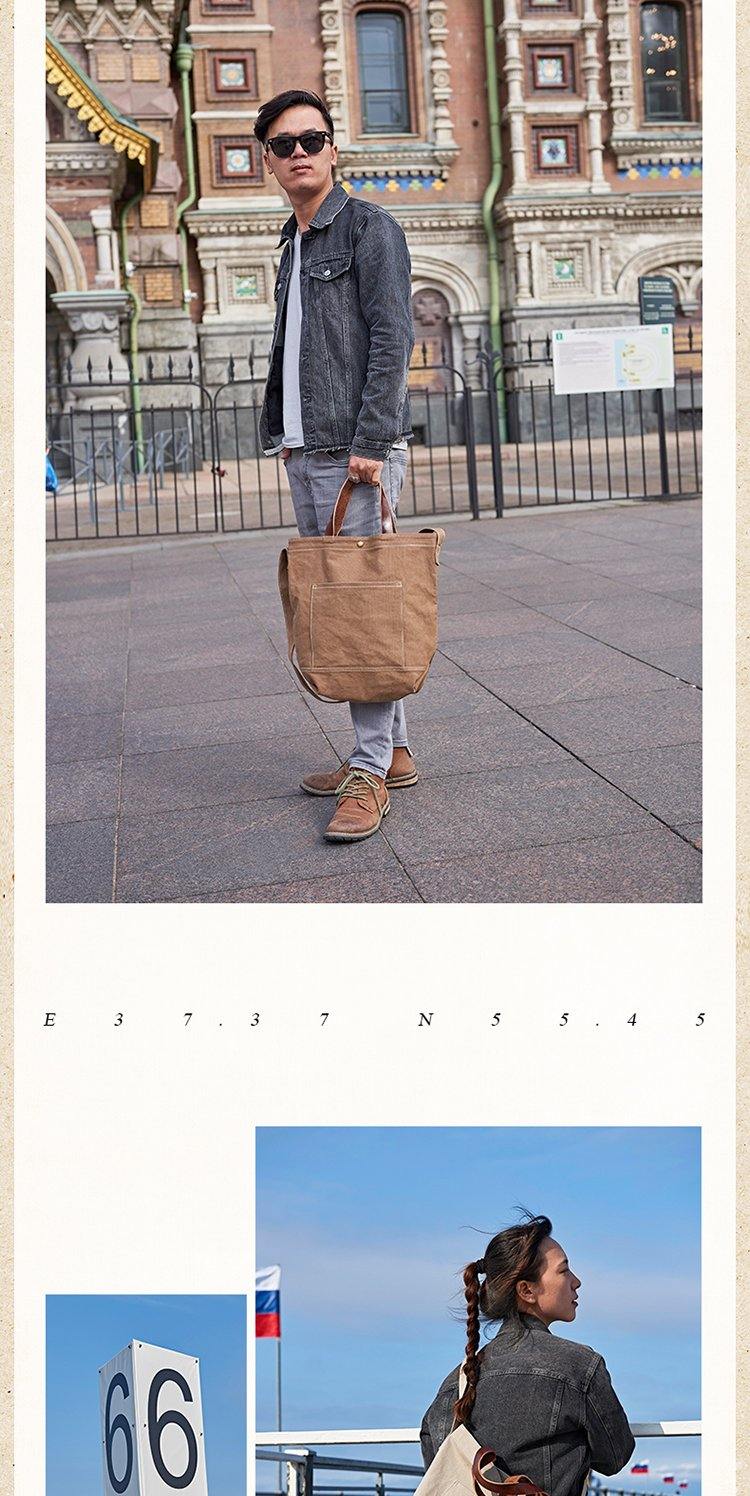 Canvas Cool Mens Coffee Messenger Tote Bag Canvas Handbag Messenger Bag Canvas Tote for Men