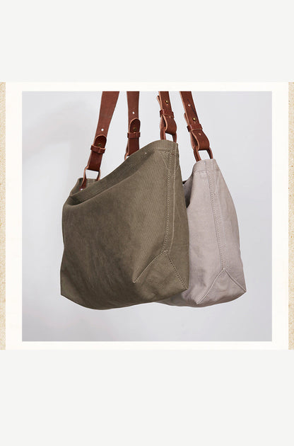 Cool Canvas Leather Mens Side Bag 14 inches Green Canvas Courier Bags Canvas Messenger Bag for Men