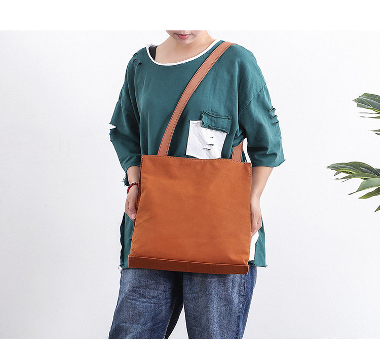 Canvas Mens Womens 11' Simple Tote Bag Handbag Tote Bag Shoulder Bag Tote Purse For Men