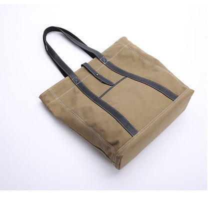 Canvas Leather Mens Womens Gray Tote Bag Handbag Tote Bag Shoulder Bag Tote Purse For Men