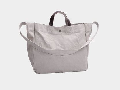 Canvas Leather Mens Womens Handbag Tote Bag White Shoulder Bag Tote Purse For Men