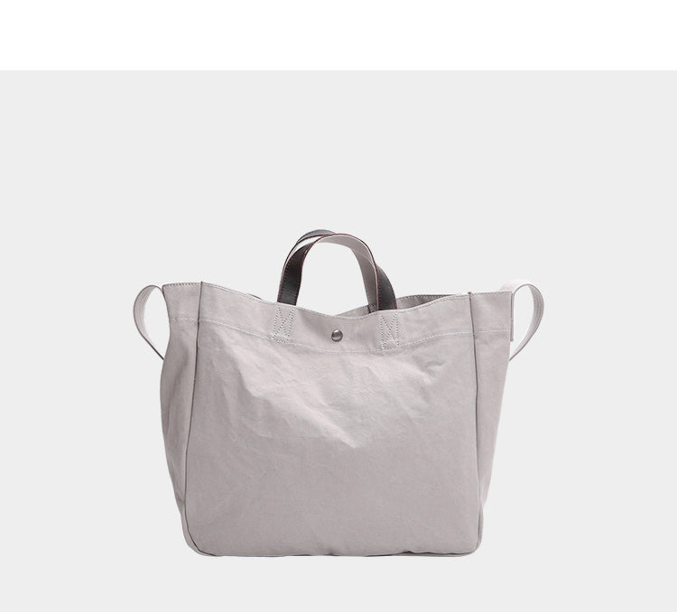 Canvas Leather Mens Womens Handbag Tote Bag White Shoulder Bag Tote Purse For Men