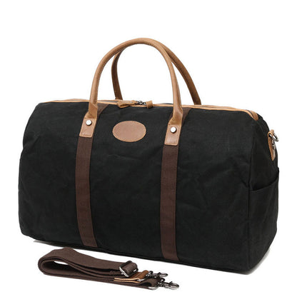 Casual Khaki Waxed Canvas Mens Weekender Bag Travel Canvas Duffle Bag for Men