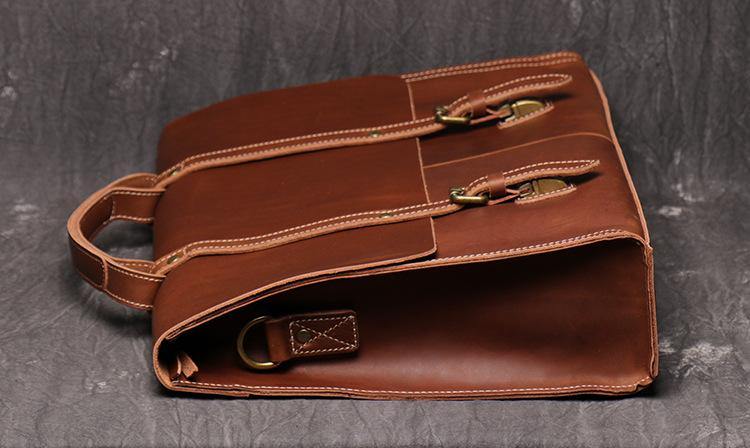 Casual Leather Men's Brown Professional Briefcase 15¡®¡¯ Laptop Handbag Business Bag For Men