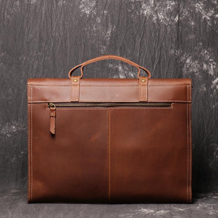 Casual Leather Men's Brown Professional Briefcase 15¡®¡¯ Laptop Handbag Business Bag For Men