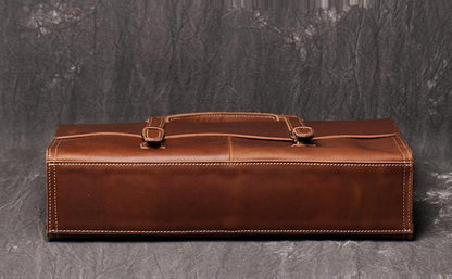 Casual Leather Men's Brown Professional Briefcase 15¡®¡¯ Laptop Handbag Business Bag For Men