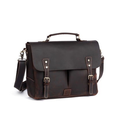 Classic Leather Mens Briefcase Handbag 13¡®¡¯ Laptop Bag Messenger BAG Vintage Courier Bag FOR MEN