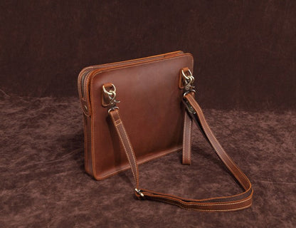 Classy Leather Mens Work Clutch Bag Wirstlet Cluch Messenger Bag For Men