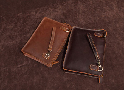 Classy Leather Mens Work Clutch Bag Wirstlet Cluch Messenger Bag For Men