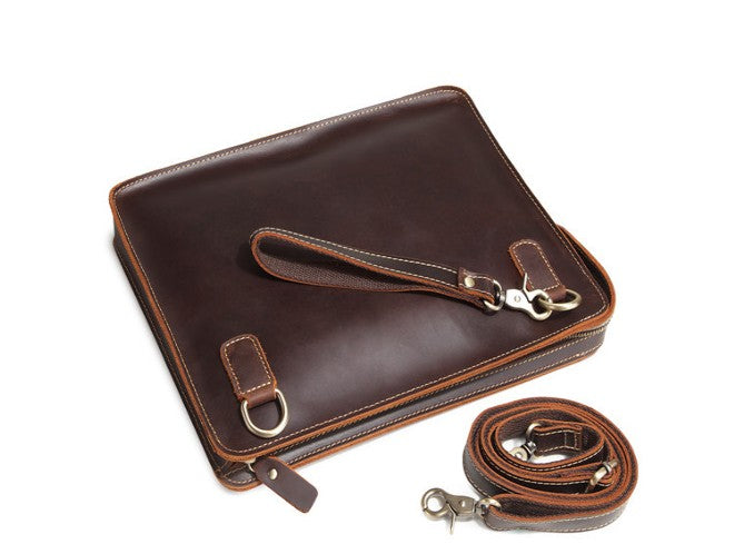 Classy Leather Mens Work Clutch Bag Wirstlet Cluch Messenger Bag For Men