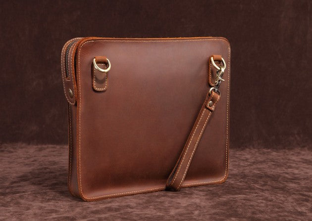 Classy Leather Mens Work Clutch Bag Wirstlet Cluch Messenger Bag For Men