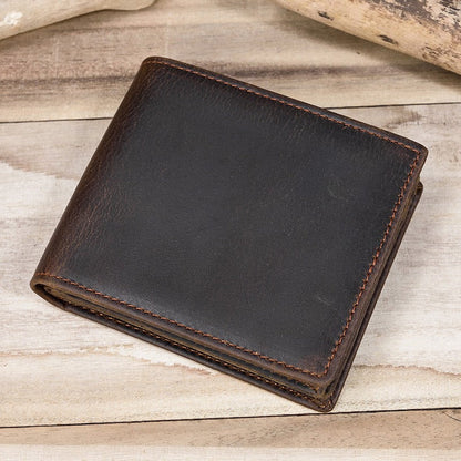 Coffee Bifold Leather Mens Wallet Best Slim Wallet Billfold Wallet Driver's License Wallet for Men