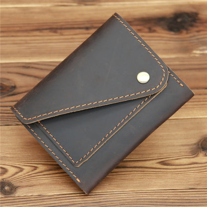 Brown Leather Mens Front Pocket Wallet Coin Wallet Slim Wallet for Men