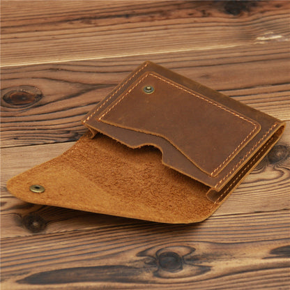 Brown Leather Mens Front Pocket Wallet Coin Wallet Slim Wallet for Men