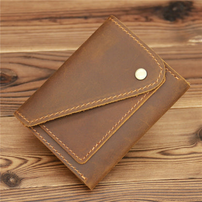 Brown Leather Mens Front Pocket Wallet Coin Wallet Slim Wallet for Men