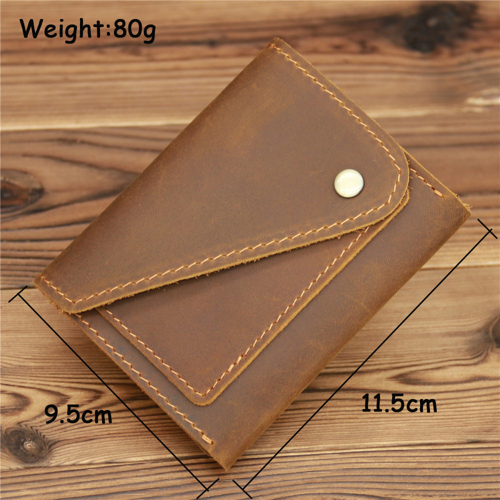 Brown Leather Mens Front Pocket Wallet Coin Wallet Slim Wallet for Men