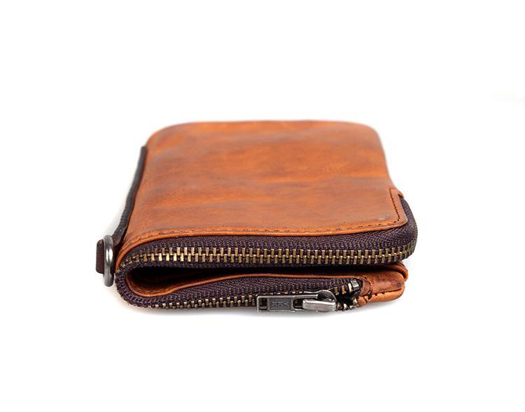 Cool Brown Leather Mens Bifold Small Wallets Black billfold Wallet Front Pocket Wallet For Men