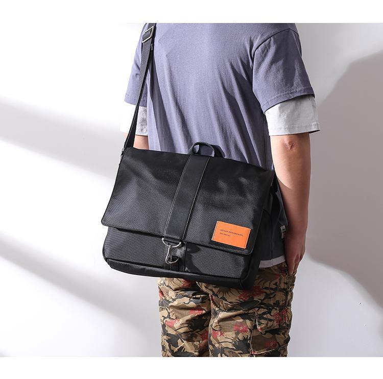 Cool Black Nylon MENS Waterproof Laptop Bag Black Nylon Messenger Bag Courier Bag For Men