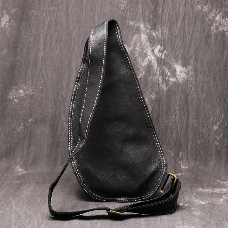 Cool Brown Leather Men's Sling Bag Sling Backpack Unique Sling Packs Sling Crossbody Pack For Men