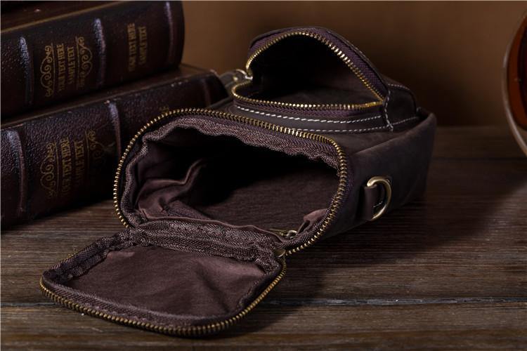 Leather Belt Pouch Men's Belt Bag Mini Shoulder Bag Waist Bag Mini Messenger Bag For Men