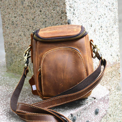 Leather Belt Pouch Men's Belt Bag Mini Shoulder Bag Waist Bag Mini Messenger Bag For Men