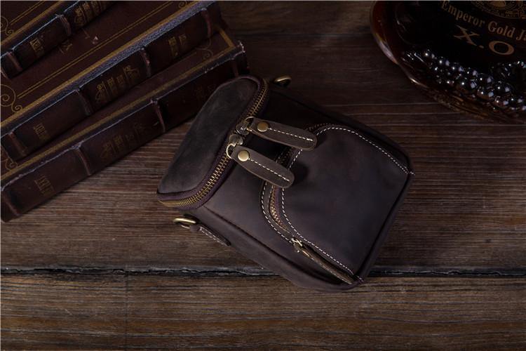 Leather Belt Pouch Men's Belt Bag Mini Shoulder Bag Waist Bag Mini Messenger Bag For Men