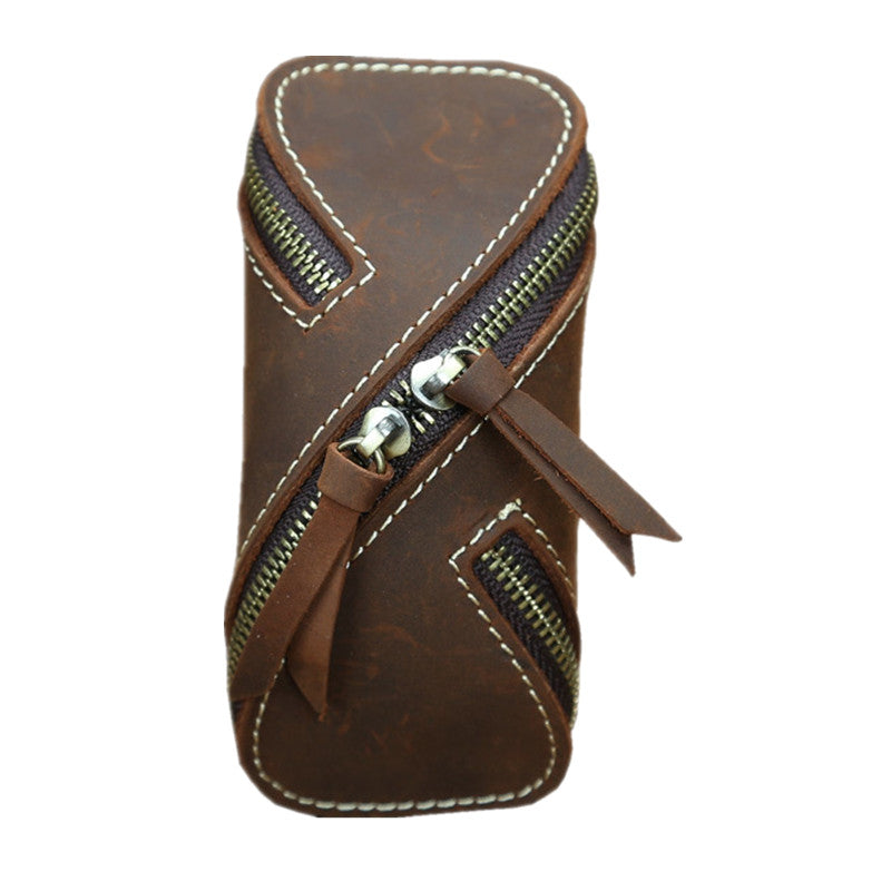 Cool Leather Key Holders Wallet Car Keys Wallet With Belt Loop Tan Zipper Key Wallets For Men