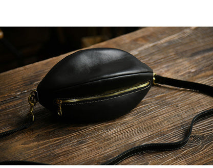 Cool Leather Men's American Football Sling Bag Sling Backpacks Unique Sling Crossbody Pack For Men