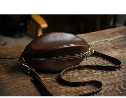 Cool Leather Men's American Football Sling Bag Sling Backpacks Unique Sling Crossbody Pack For Men