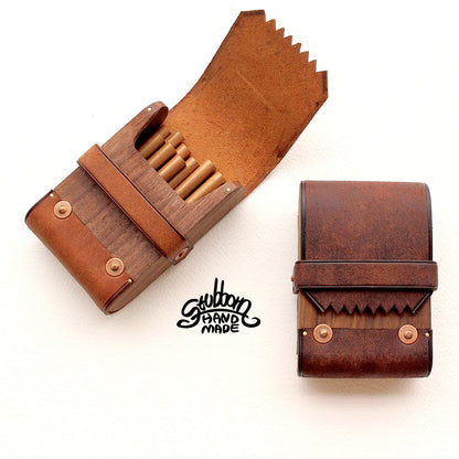 Cool Wooden Leather Mens 20pcs Cigarette Cases With Belt Loop Best Cigarette Holder Box for Men