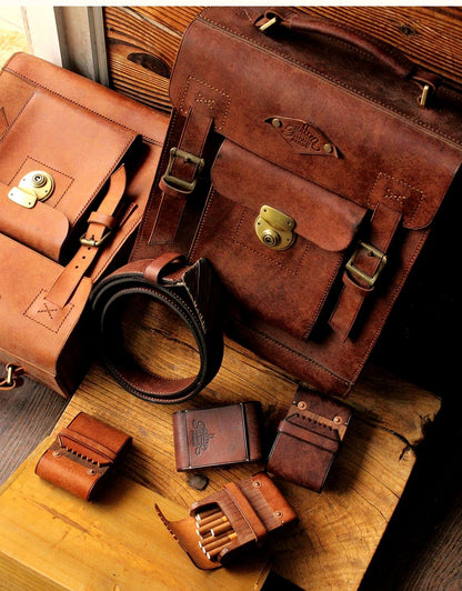 Cool Wooden Leather Mens 20pcs Cigarette Cases With Belt Loop Best Cigarette Holder Box for Men