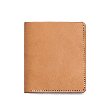 Cool Beige Leather Mens Vertical Small Wallet billfold Wallet Bifold Slim Wallet For Men