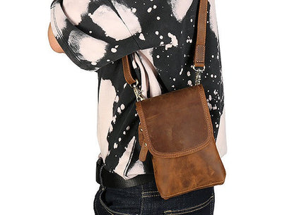 Leather Belt Pouch Cool Mini Shoulder Belt Bags No.3133