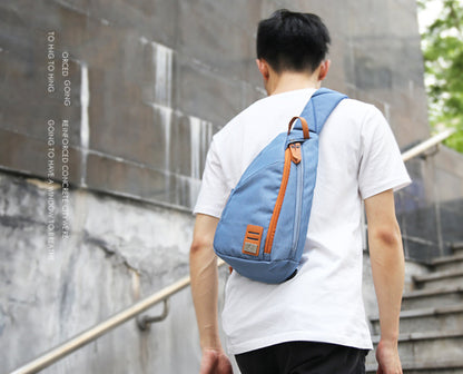 Cool Nylon Casual Men's Black Chest Bag One Shoulder Backpack For Men