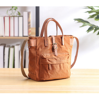 Canvas Leather Mens Womens Handbag Tote Bag Shoulder Bag Tote Purse For Men