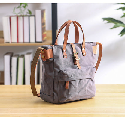 Canvas Leather Mens Womens Handbag Tote Bag Shoulder Bag Tote Purse For Men