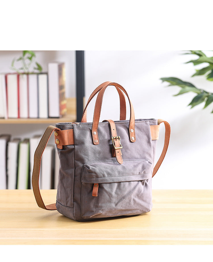 Canvas Leather Mens Womens Handbag Tote Bag Shoulder Bag Tote Purse For Men