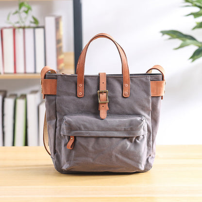 Canvas Leather Mens Womens Handbag Tote Bag Shoulder Bag Tote Purse For Men