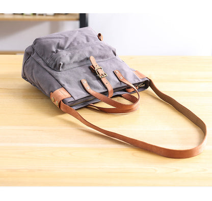 Canvas Leather Mens Womens Handbag Tote Bag Shoulder Bag Tote Purse For Men